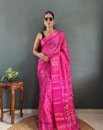 Pink Color 1-Minute Ready To Wear Georgette Saree With Blouse Piece