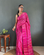 Pink Color 1-Minute Ready To Wear Georgette Saree With Blouse Piece - Image 4