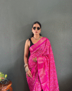 Pink Color 1-Minute Ready To Wear Georgette Saree With Blouse Piece - Image 8