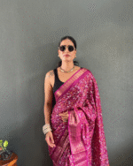 Wine Color 1-Minute Ready To Wear Georgette Saree With Blouse Piece - Image 7