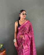 Wine Color 1-Minute Ready To Wear Georgette Saree With Blouse Piece - Image 2