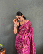 Wine Color 1-Minute Ready To Wear Georgette Saree With Blouse Piece - Image 3