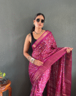 Wine Color 1-Minute Ready To Wear Georgette Saree With Blouse Piece