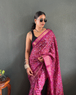 Wine Color 1-Minute Ready To Wear Georgette Saree With Blouse Piece - Image 6