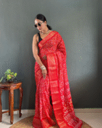 Orange Color 1-Minute Ready To Wear Georgette Saree With Blouse Piece - Image 2