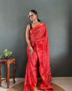 Orange Color 1-Minute Ready To Wear Georgette Saree With Blouse Piece - Image 4