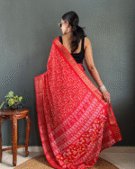 Orange Color 1-Minute Ready To Wear Georgette Saree With Blouse Piece - Image 12