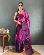 Wine Color 1-Minute Ready To Wear Georgette Saree With Blouse Piece