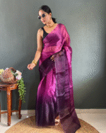 Wine Color 1-Minute Ready To Wear Georgette Saree With Blouse Piece - Image 3