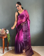 Wine Color 1-Minute Ready To Wear Georgette Saree With Blouse Piece - Image 4
