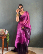 Wine Color 1-Minute Ready To Wear Georgette Saree With Blouse Piece - Image 7
