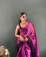 Wine Color 1-Minute Ready To Wear Georgette Saree With Blouse Piece - Image 9