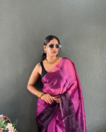 Wine Color 1-Minute Ready To Wear Georgette Saree With Blouse Piece - Image 10