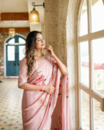 Light Pink Color Georgette 1 - Minute Ready to Wear Saree with Fully Stitch Blouse (Free Size) Up to 44 - Image 2