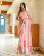 Light Pink Color Georgette 1 - Minute Ready to Wear Saree with Fully Stitch Blouse (Free Size) Up to 44