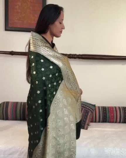 Green Color Exclusive Soft Banarasi Silk Saree with Classy Bloue Piece