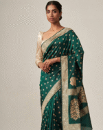 Green Color Recently Added Soft Banarasi Silk Saree with Classy Bloue Piece