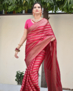 Pink Color Luxury Edition Soft Banarasi Silk Saree with Classy Bloue Piece