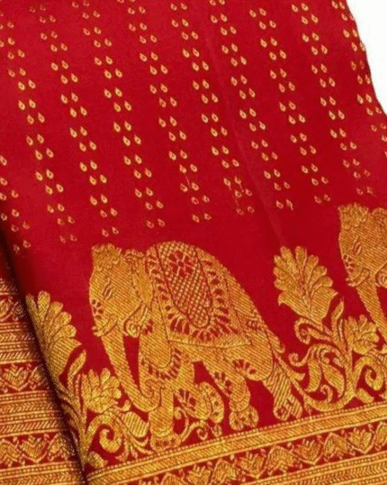 Red Color Best Seller Soft Banarasi Silk Saree with Classy Bloue Piece