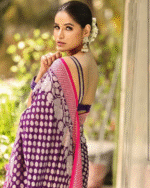 Purple Color New Drop Soft Banarasi Silk Saree with Classy Bloue Piece - Image 2