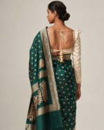Green Color Recently Added Soft Banarasi Silk Saree with Classy Bloue Piece - Image 2
