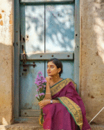 Purple And Green Color Elite Pick Soft Banarasi Silk Saree with Classy Bloue Piece - Image 2