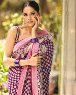 Purple Color New Drop Soft Banarasi Silk Saree with Classy Bloue Piece - Image 3