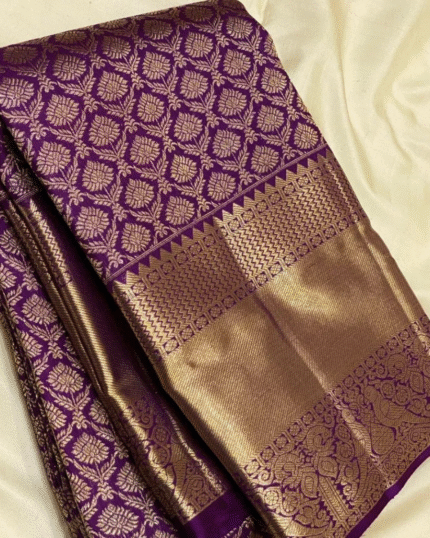 Purple Color Viral Pick Soft Banarasi Silk Saree with Classy Bloue Piece