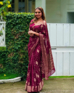 Purple Color Just In Soft Banarasi Silk Saree with Classy Bloue Piece
