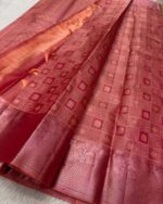 Peach Color Now Available Pure Golden Zari Work Soft Banarasi Silk Saree with Classy Bloue Piece