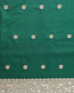 Green Color Recently Added Soft Banarasi Silk Saree with Classy Bloue Piece - Image 4