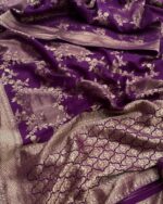 Purple Color Signature Line Soft Banarasi Silk Saree with Classy Bloue Piece - Image 5