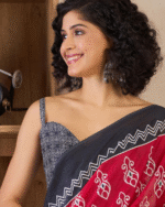 Red Color Mulmul Cotton 1 - Minute Ready to Wear Saree with Pocket and Blouse Piece - Image 3