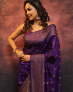 Purple Color Elite Pick Soft Banarasi Silk Saree with Classy Bloue Piece - Image 6