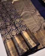 Dark Blue Color Fresh Arrival Soft Banarasi Silk Saree with Classy Bloue Piece - Image 2