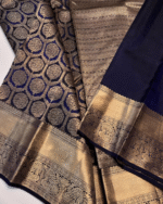Dark Blue Color Fresh Arrival Soft Banarasi Silk Saree with Classy Bloue Piece - Image 3