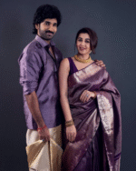 Dark Purple Color Now Available Soft Banarasi Silk Saree with Classy Bloue Piece - Image 5