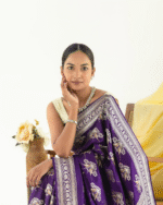 Purple Color Luxury Edition Soft Banarasi Silk Saree with Classy Bloue Piece - Image 2