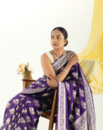 Purple Color Luxury Edition Soft Banarasi Silk Saree with Classy Bloue Piece - Image 4