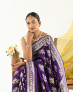 Purple Color Luxury Edition Soft Banarasi Silk Saree with Classy Bloue Piece - Image 6