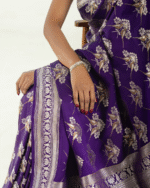 Purple Color Luxury Edition Soft Banarasi Silk Saree with Classy Bloue Piece - Image 7