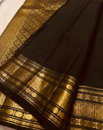 Black Color Curated Quality Pure Golden Zari Work Soft Banarasi Silk Saree with Classy Bloue Piece - Image 2