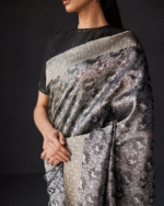 Black Color Latest Arrival Soft Banarasi Silk Saree with Classy Bloue Piece - Image 2