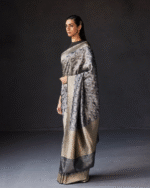 Black Color Latest Arrival Soft Banarasi Silk Saree with Classy Bloue Piece - Image 4