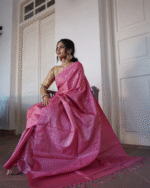 Light Pink Color Hot Right Now Soft Banarasi Silk Saree with Classy Bloue Piece - Image 8