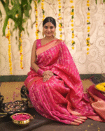 Pink Color Fresh Arrival Soft Banarasi Silk Saree with Classy Bloue Piece - Image 3