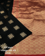Black Color Just In Soft Banarasi Silk Saree with Classy Bloue Piece - Image 4