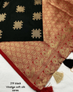 Black Color Just In Soft Banarasi Silk Saree with Classy Bloue Piece - Image 6
