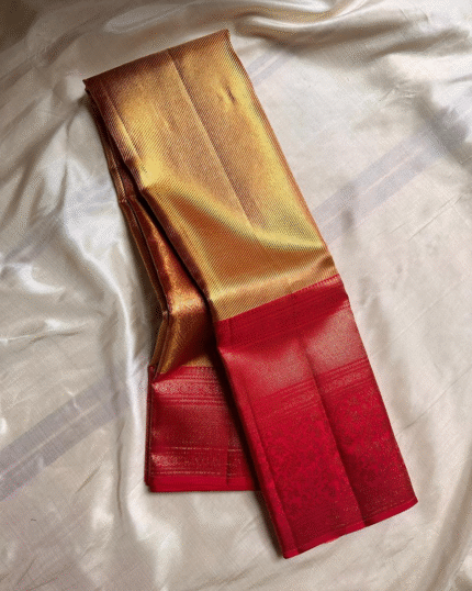 Yellow And Red Color Top Tier Soft Banarasi Silk Saree with Classy Bloue Piece