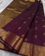 Purple Color Signature Line Pure Golden Zari Work Soft Banarasi Silk Saree with Classy Bloue Piece - Image 4